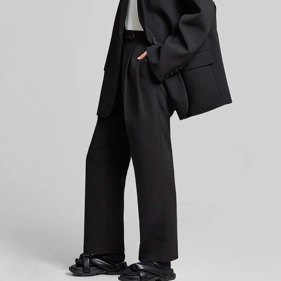 FRANKIE SHOP Bea Suit Pleated Trouser Pants - Black XS $229 - Picture 1 of 8